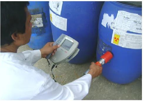 Gambar 1. Karakterisasi limbah aktif cair di fasilitas pengelolaan limbah PTNBR dengan InSpector 1000 
