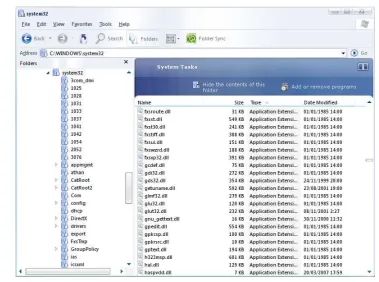 Gambar 1. File dll di Windows System32 