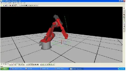 Gambar II. 1 Simulasi pemrograman robot industri (Putranto, 2016). 