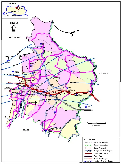 Gambar 5. Peta kontur umur air tanah daerah Bekasi dan sekitarnya Sumber :   