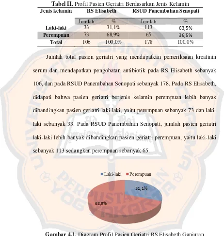 Gambar 4.14.1. Diagram Profil Pasien Geriatri RS ElisabethBerdasarkan Jenis Kelamin  eth Ganjuran 