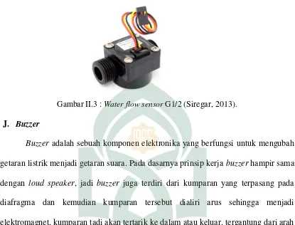 Gambar II.3 : Water flow sensor G1/2 (Siregar, 2013). 