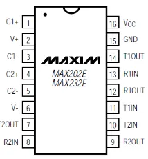 Gambar 2.7 Konfigurasi Kaki IC MAX 232 [9] 
