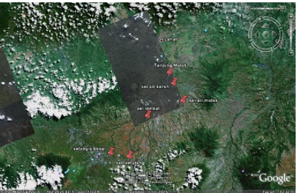 Gambar 2. Lokasi penelitian ikan kerali (Labocheilos falchifer) di Sungai Lematang Sumatera Selatan.