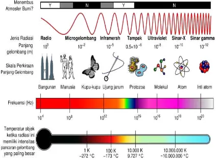 Gambar 2.2 Klasifikasi Gelombang Elektromagnetik (sumber Sugiyarni, Anik. 2010) 