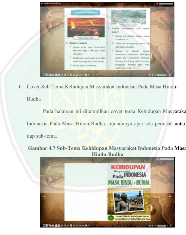 Gambar 4.6 Materi sub-tema Kehidupan Masyarakat Indonesia Pada  Masa Praaksara 
