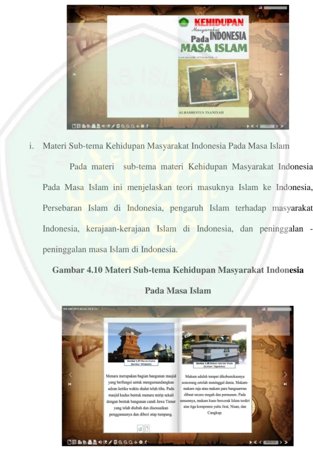 Gambar 4.9 Cover Sub-Tema Kehidupan Masyarakat Indonesia Pada  Masa Islam 