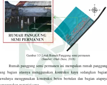 Gambar 3.6 Letak Rumah Panggung Permanen (Sumber: Olah Data, 2018) 