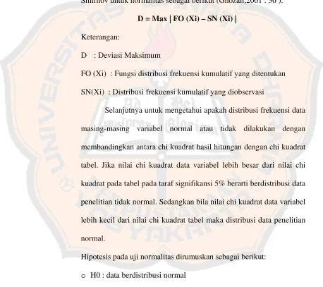 tabel. Jika nilai chi kuadrat data variabel lebih besar dari nilai chi 