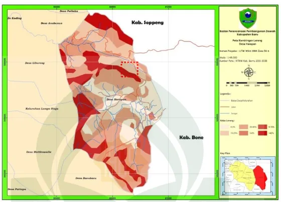 Gambar 3.5 Peta Topografi Desa Harapan tahun 2011 