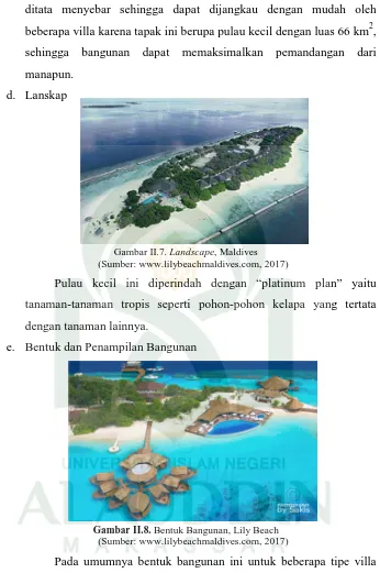 Gambar II.7.  Landscape, Maldives (Sumber: www.lilybeachmaldives.com, 2017) 