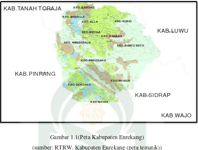Gambar 1.1(Peta Kabupaten Enrekang) 