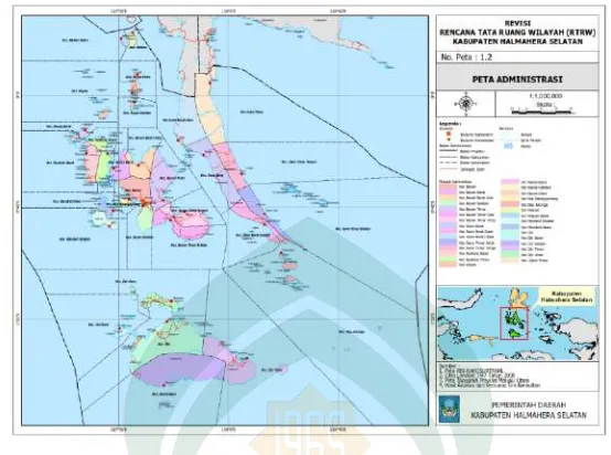 Gambar I.1 : Peta Administrasi Kabupaten Halmahera Selatan 