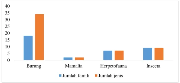 Gambar 4 Keanekaragaman fauna yang ditemukan di kawasan Randutatah. 