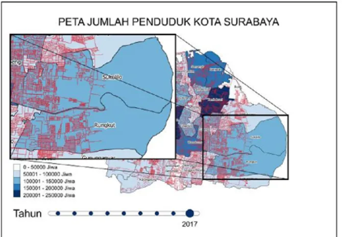 Gambar  12.  Jumlah  Penduduk  Kecamatan  Sukolilo  dan  Kecamatan  Rungkut Tahun 2017 