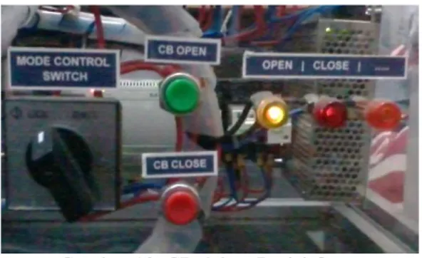 Gambar 13. CB dalam Posisi Open  Selain  pada  panel  Simulator  status  CB  juga  ditampilkan  di  LED  indikator  perangkat  IO  Logic