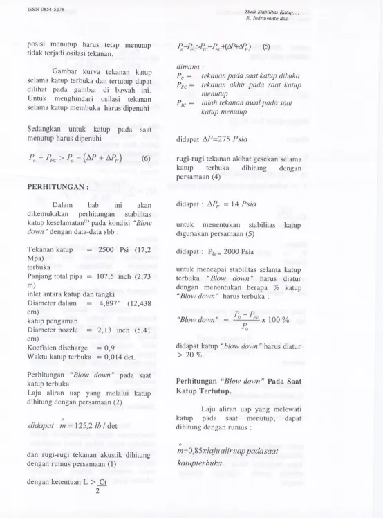 Gambar kurva tekanan katup