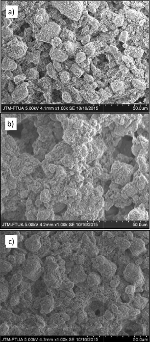 Gambar 2. SEM pelapisan HA dengan substrat stainless steel 316L pada perbedaan temperatur sintering (a) 600 o C