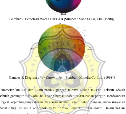 Gambar 2. Pemetaan Warna CIELAB [Sumber : Minolta Co, Ltd. (1998)]. 