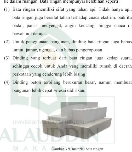 Gambar 3.9. material bata ringan 