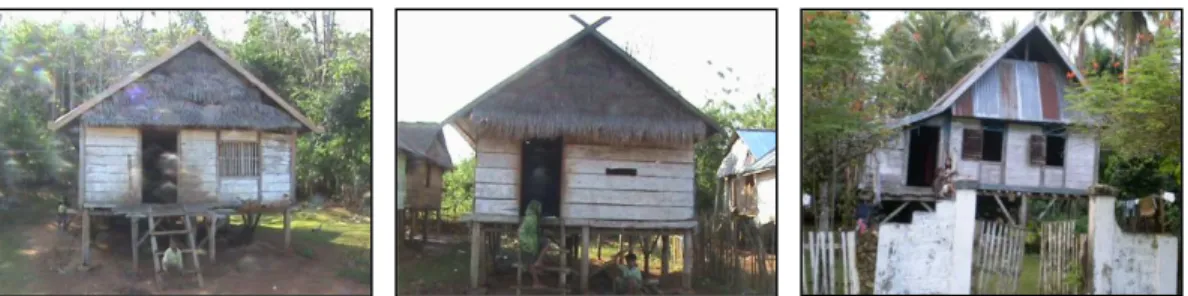Gambar 2. Orientasi pintu utama rumah tradisional Muna  Sumber: Hasil survei 2009