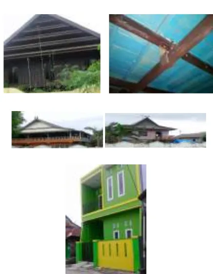 Figure 4:  In habitat’s house and Modern House in Tallo Village  (Source: private documentation, 2015) 
