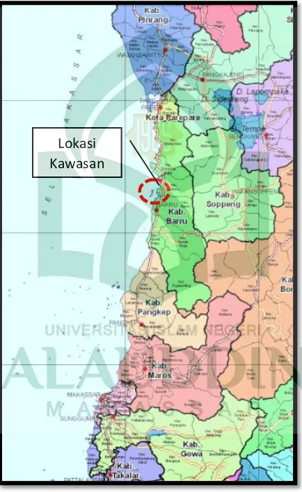 Gambar 3.1 Peta Administrasi Sulawesi Selatan 