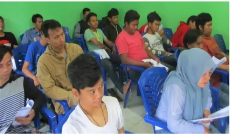 Gambar 4. Antusiasme Peserta Pelatihan Pengabdian Kepada Masyarakat di Karang Taruna RW 18 Harapan  Jaya 
