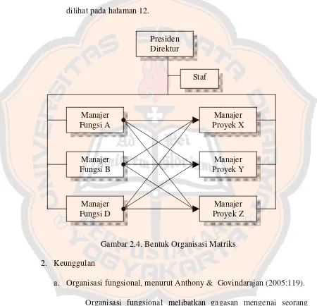Gambar 2.4. Bentuk Organisasi Matriks 