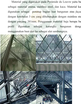 Gambar 22: Material Kaca dan Struktur Baja Museum Louvre Sumber : Wurm, 2007  