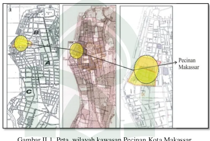 Gambar II.1. Peta  wilayah kawasan Pecinan Kota Makassar 