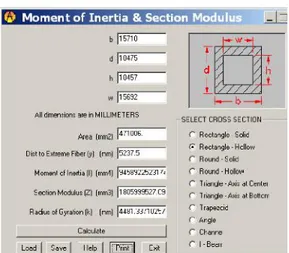 Gambar 10. Pendekatan Ekuivalen Moment Inertia dan Modulus Penampang Frigate AXES20