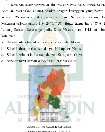Gambar 3.1. Peta wilayah Kota Makassar 