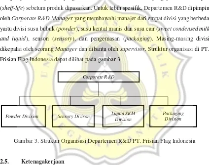 Gambar 3. Struktur Organisasi Departemen R&D PT. Frisian Flag Indonesia 