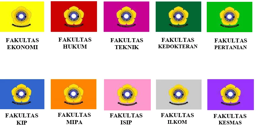 Gambar 1.4. Bendera Universitas Sriwijaya dan 10 Fakultas 