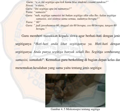 Gambar 4. 5 Miskonsepsi tentang segitiga 