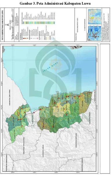 Gambar 3. Peta Administrasi Kabupaten Luwu  