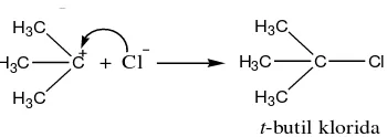 Gambar 9. Reaksi tahap kedua pembentukan t-butil klorida 