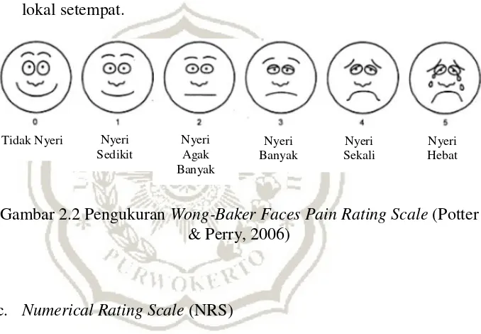 Gambar 2.2 Pengukuran Wong-Baker Faces Pain Rating Scale (Potter 