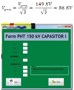 Gambar 9 : Form PHT Kapasitor 150 kV 
