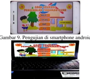 Gambar 9. Pengujian di smartphone android 