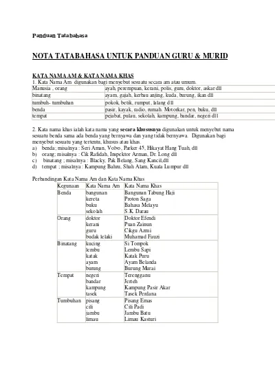 Nota Lengkap Tatabahasa UPSR - Sumber Pendidikan Panduan Tatabahasa