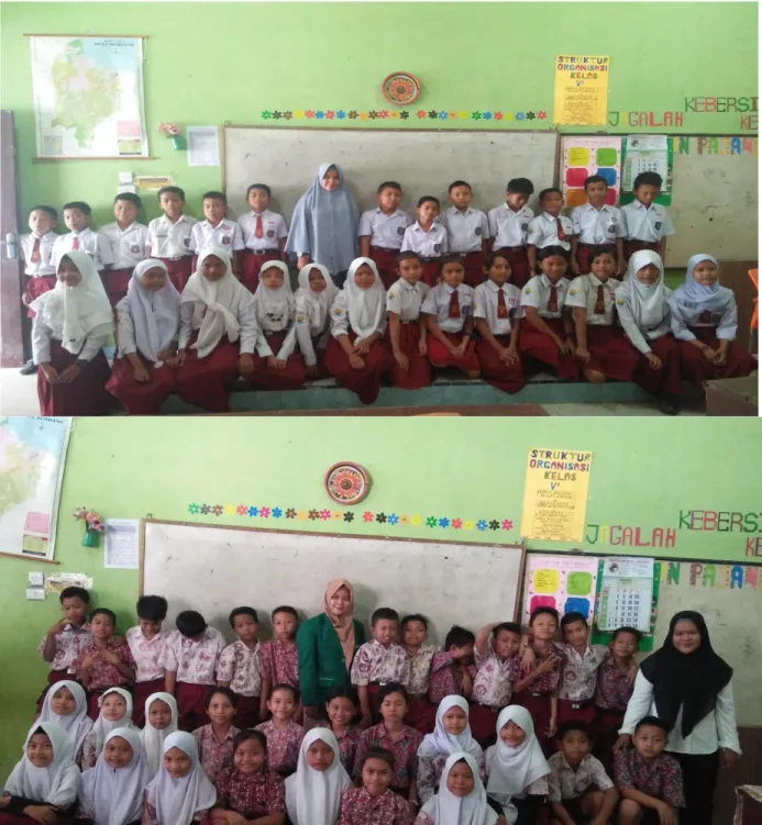 Gambar  XVI  :  Foto  Bersama  Siswa-Siswi  dan  Juga  Wali  kelas  V  SD  105323  Kec