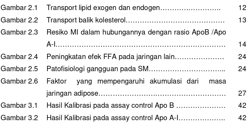 Gambar 2.1 Transport lipid exogen dan endogen……………………..    