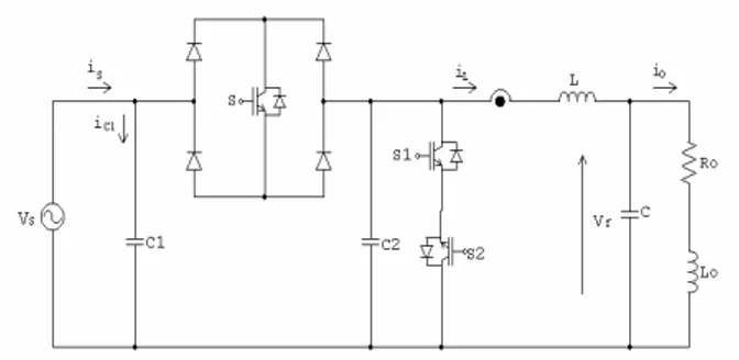 Gambar 3. Rangkaian konverter AC-to-AC dengan Free-Wheeling  switches 