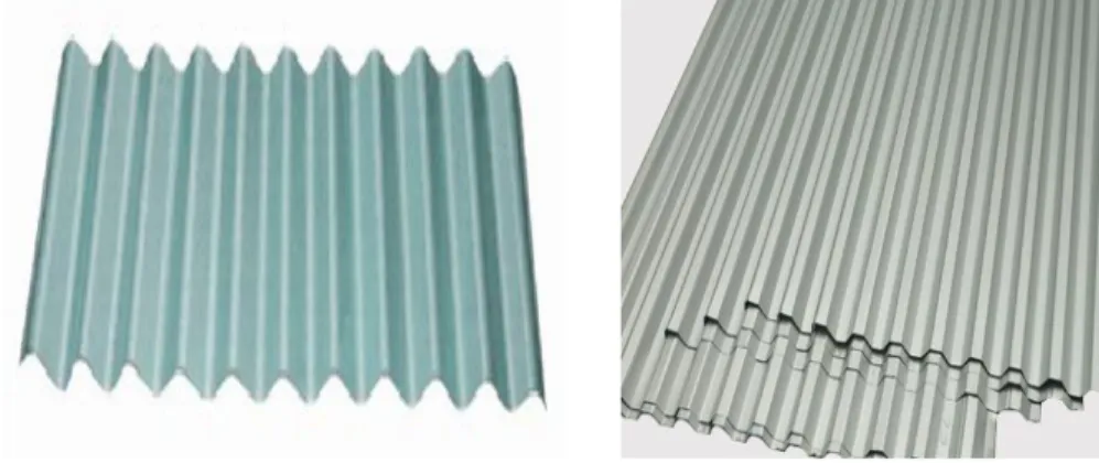 Gambar 4. Contoh Seng Gelombang Zincalume (Bluescope Steel) dan   Seng Gelombang Baja Deck 