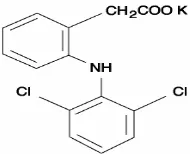 Gambar 2. Struktur Cataflam 2-[(2,6-dichlorophenyl)amino] benzeneacetic acid 