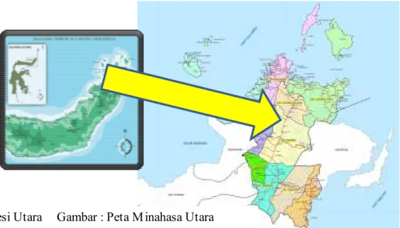 Gambar : Peta Minahasa Utara, Kec. Air Madidi 