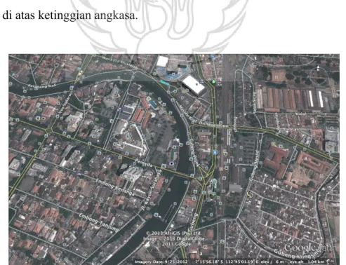 Gambar 3. Citra kota Surabaya, diunduh dari google earth, 5 juni 2013, 00:19am 