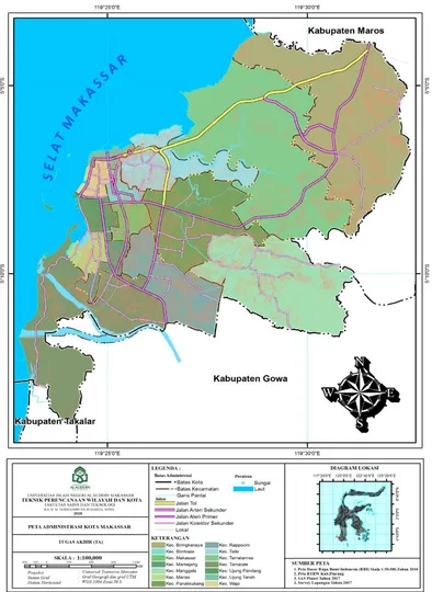 Gambar 4. 3 Peta Administrasi Kota Makassar 